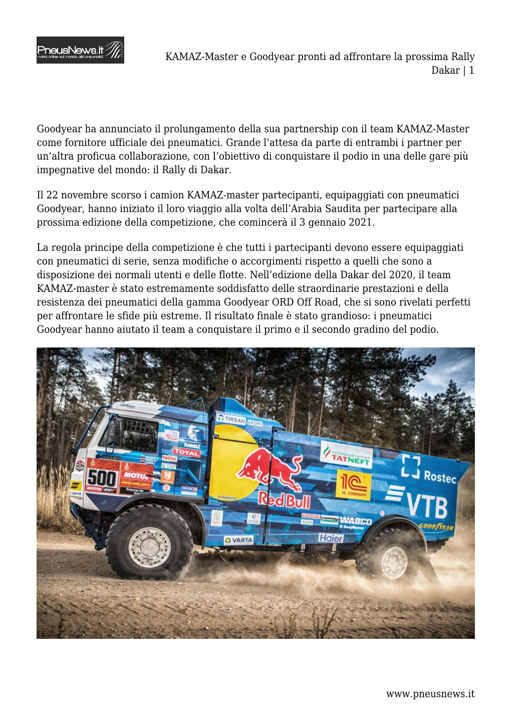 KAMAZ-Master E Goodyear Pronti Ad Affrontare La Prossima Rally Dakar | 1