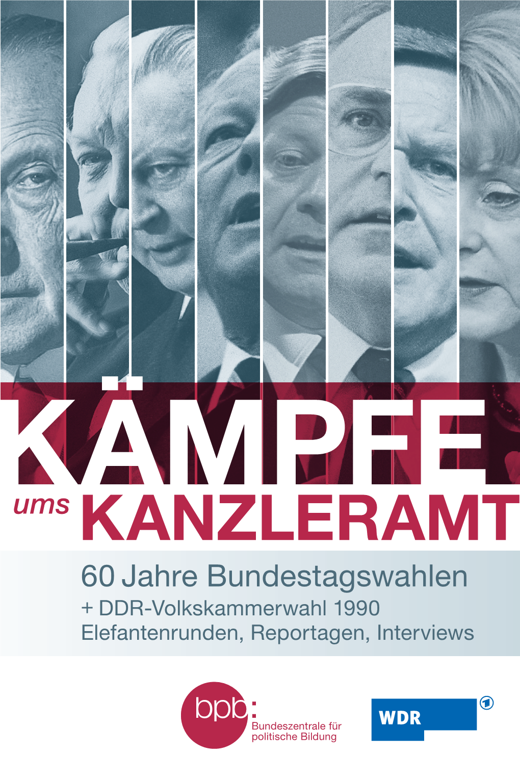 Ums KANZLERAMT 60 Jahre Bundestagswahlen + DDR-Volkskammerwahl 1990 Elefantenrunden, Reportagen, Interviews Übersicht // Seite