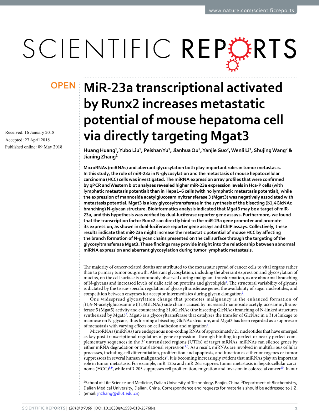Mir-23A Transcriptional Activated by Runx2 Increases Metastatic