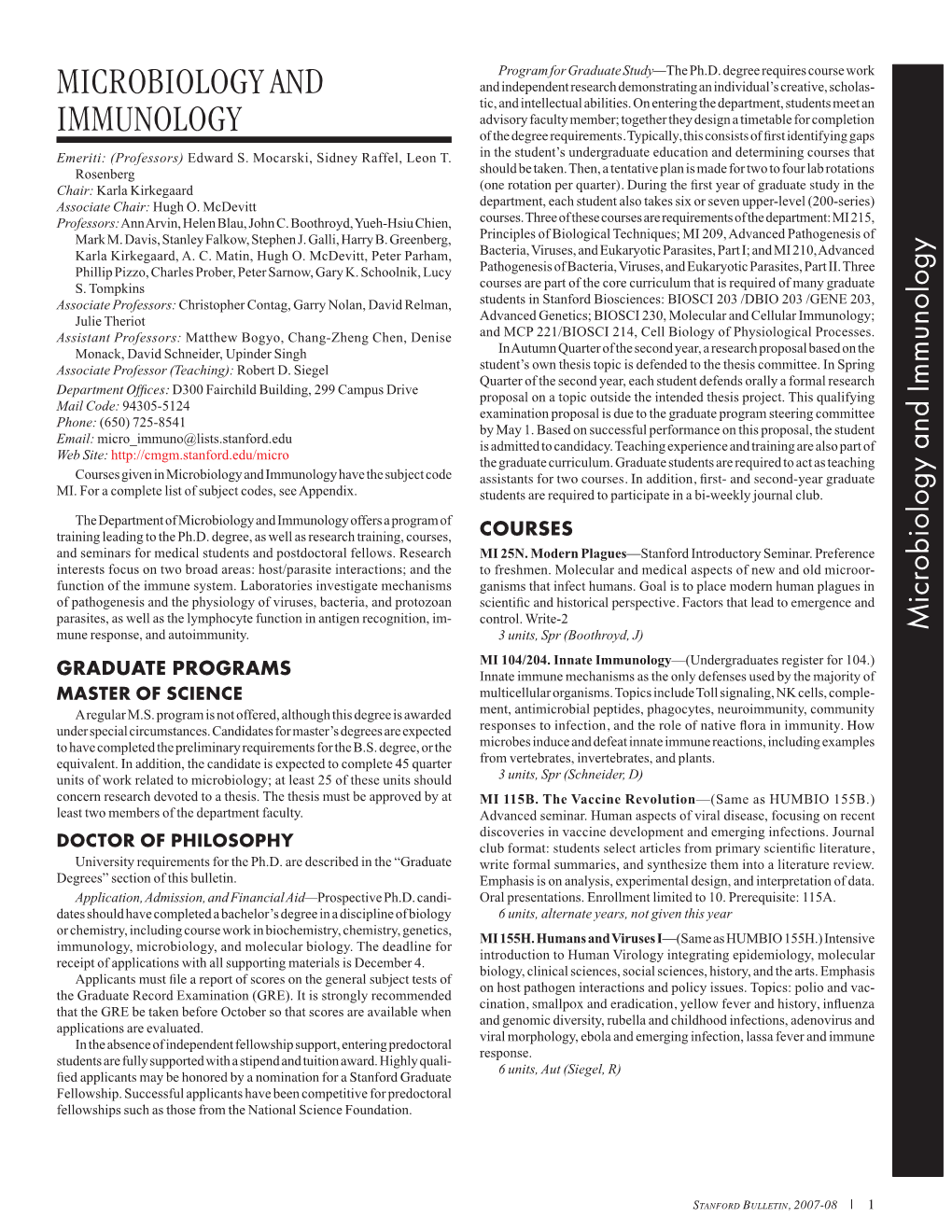 Microbiology and Immunology Have the Subject Code Assistants for Two Courses