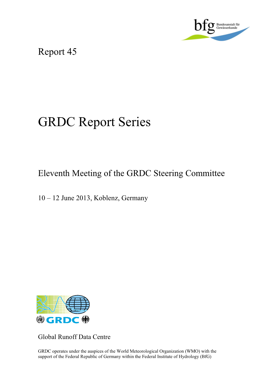 11Th Meeting of the GRDC Steering Committee