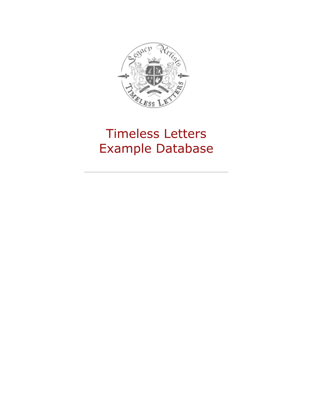 Timeless Letters Example Database