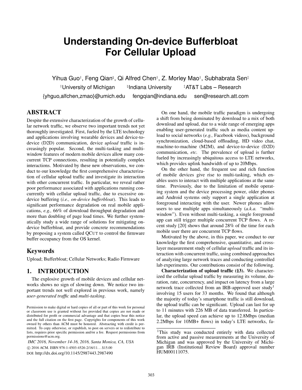 Understanding On-Device Bufferbloat for Cellular Upload