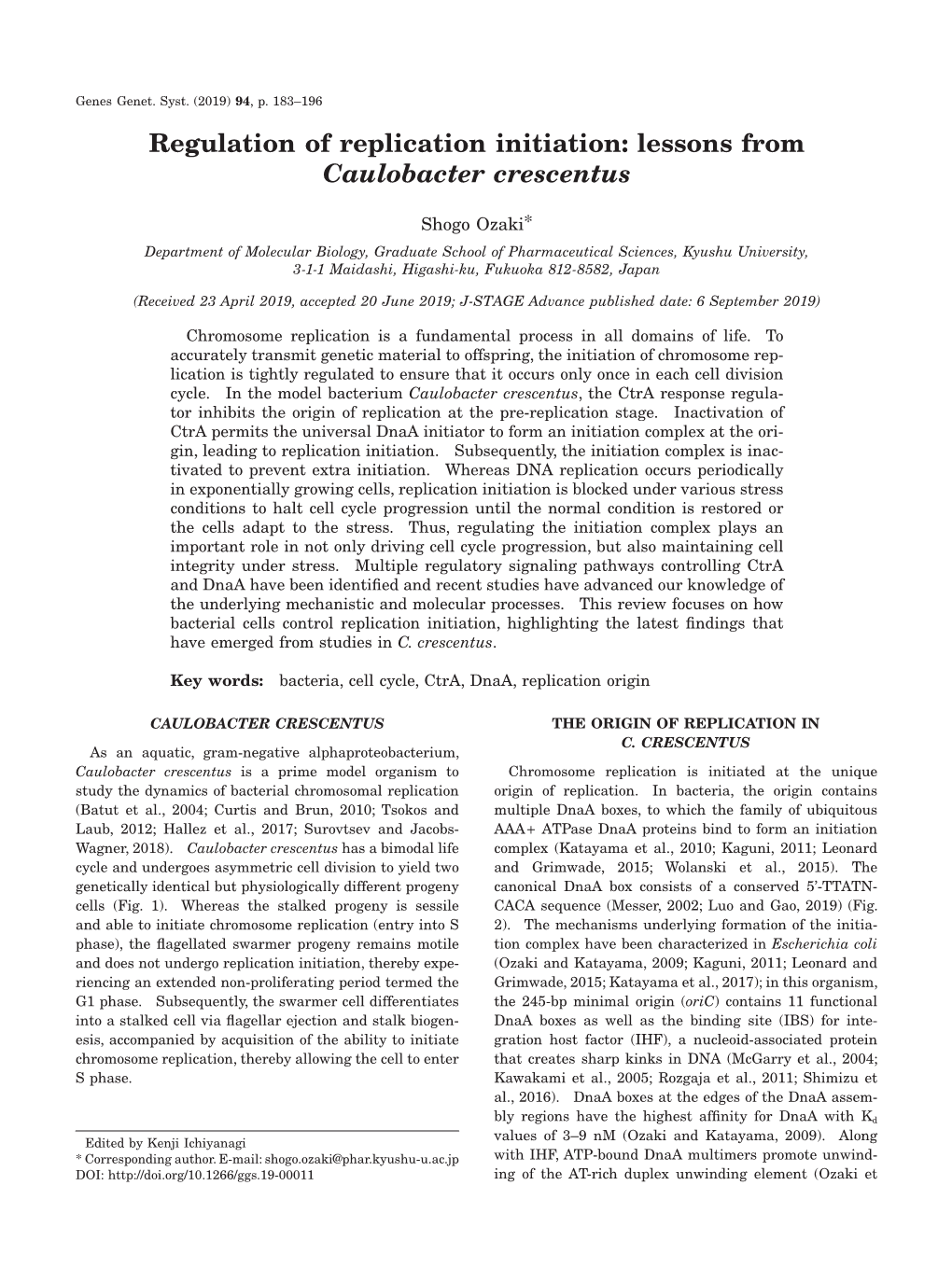 Lessons from Caulobacter Crescentus