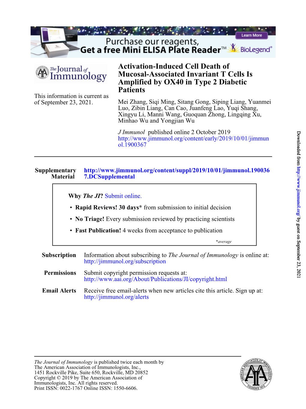 Activation-Induced Cell Death of Mucosal-Associated Invariant T