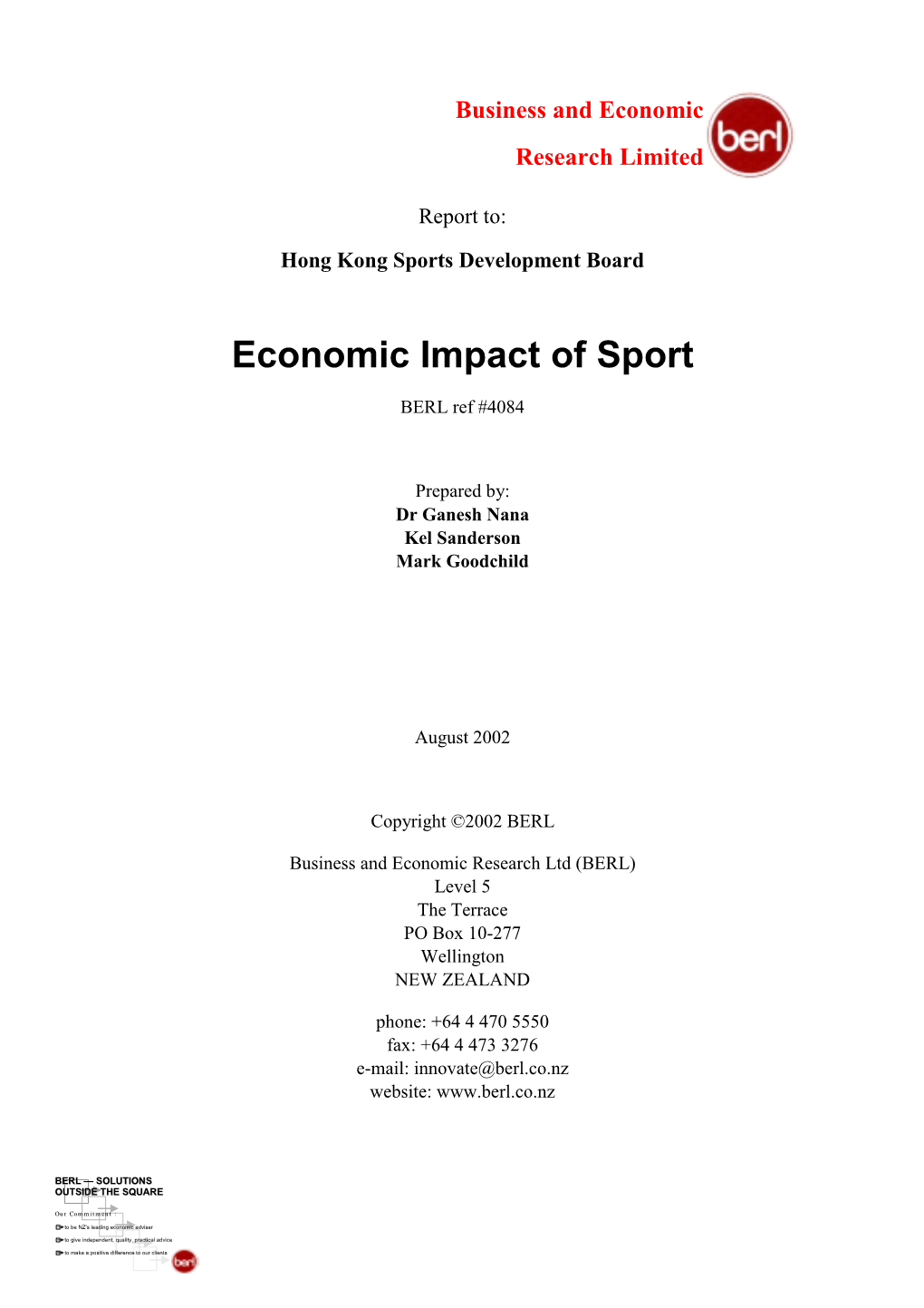 Economic Impact of Sport