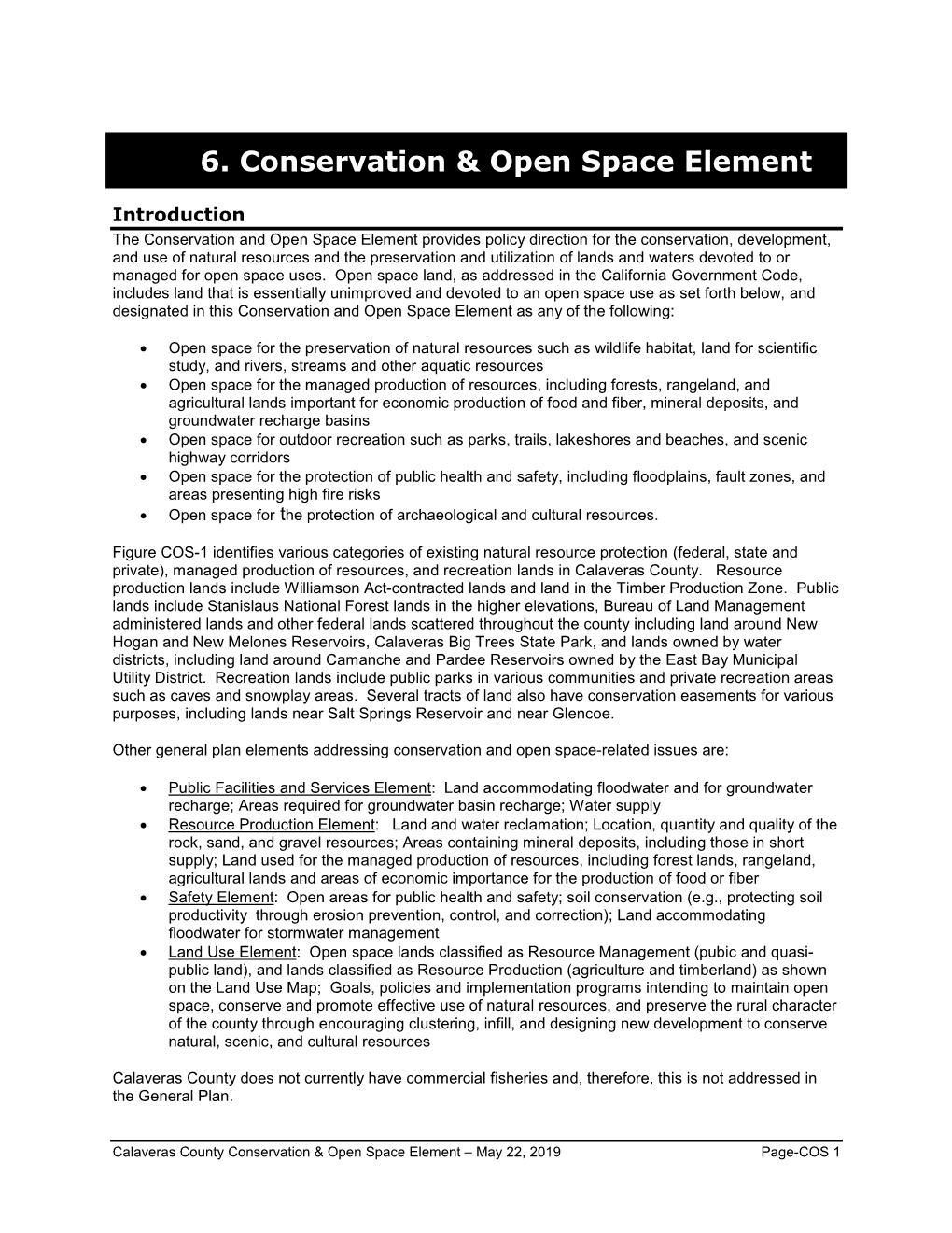 6. Conservation & Open Space Element
