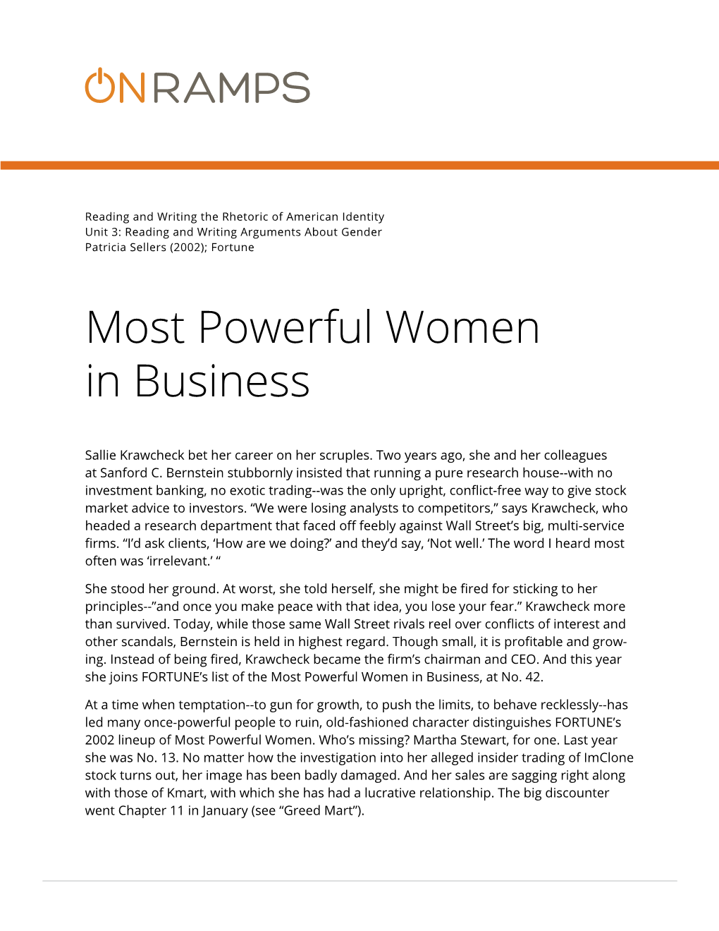 Most Powerful Women in Business