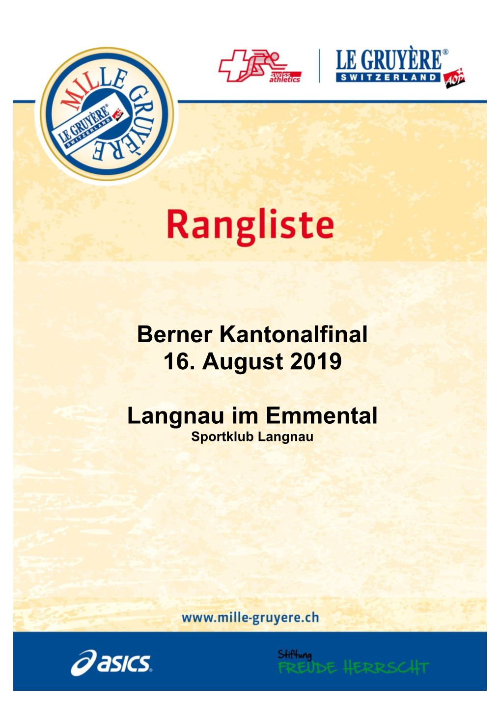 Berner Kantonalfinal 16. August 2019 Langnau Im Emmental