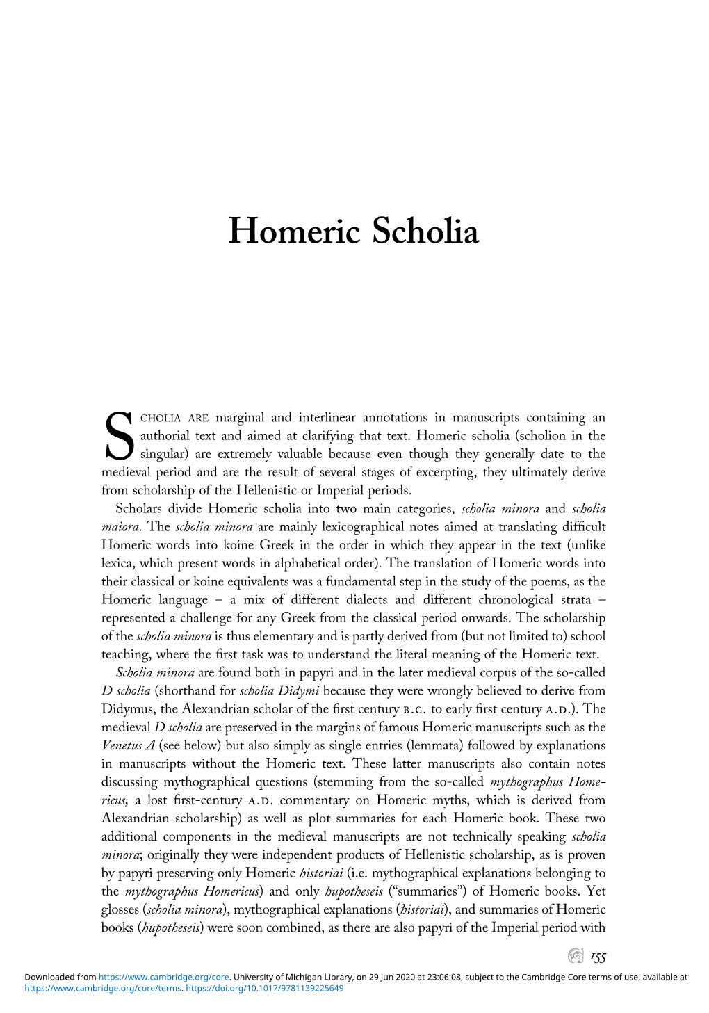 Homeric Scholia