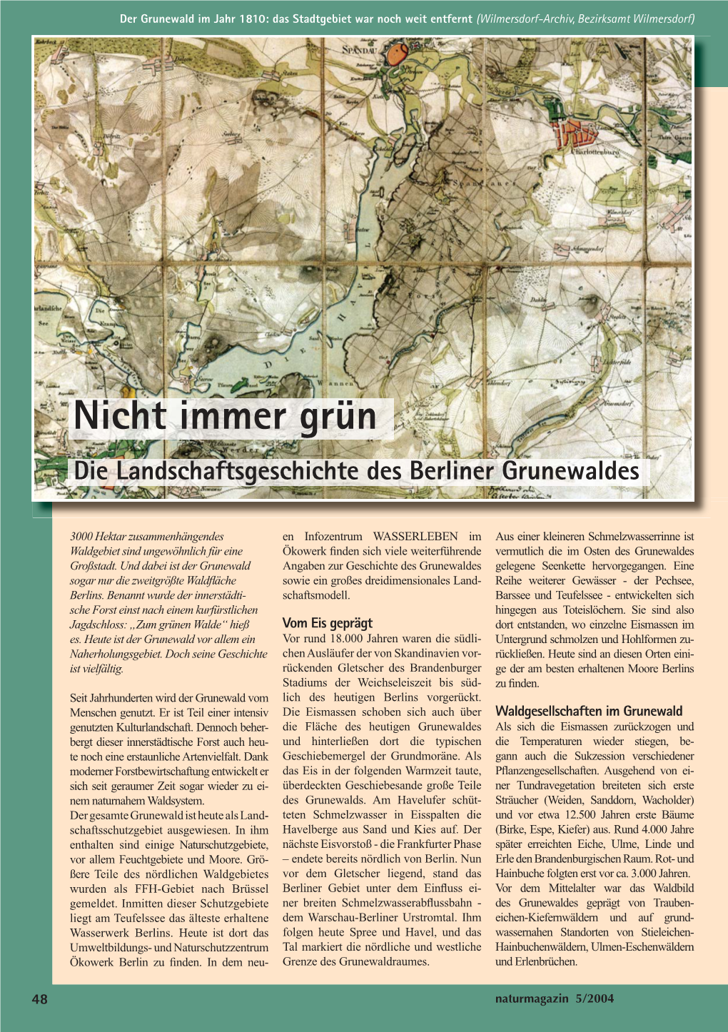 Die Landschaftsgeschichte Des Berliner Grunewaldes