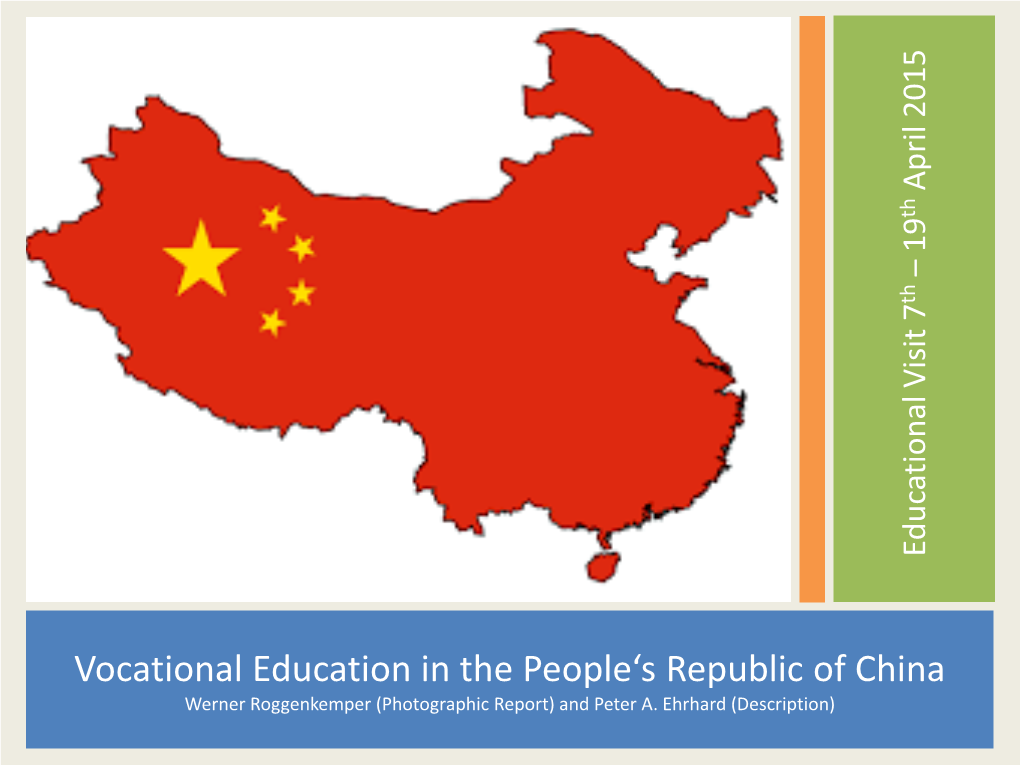 Vocational Education in the People's Republic of China
