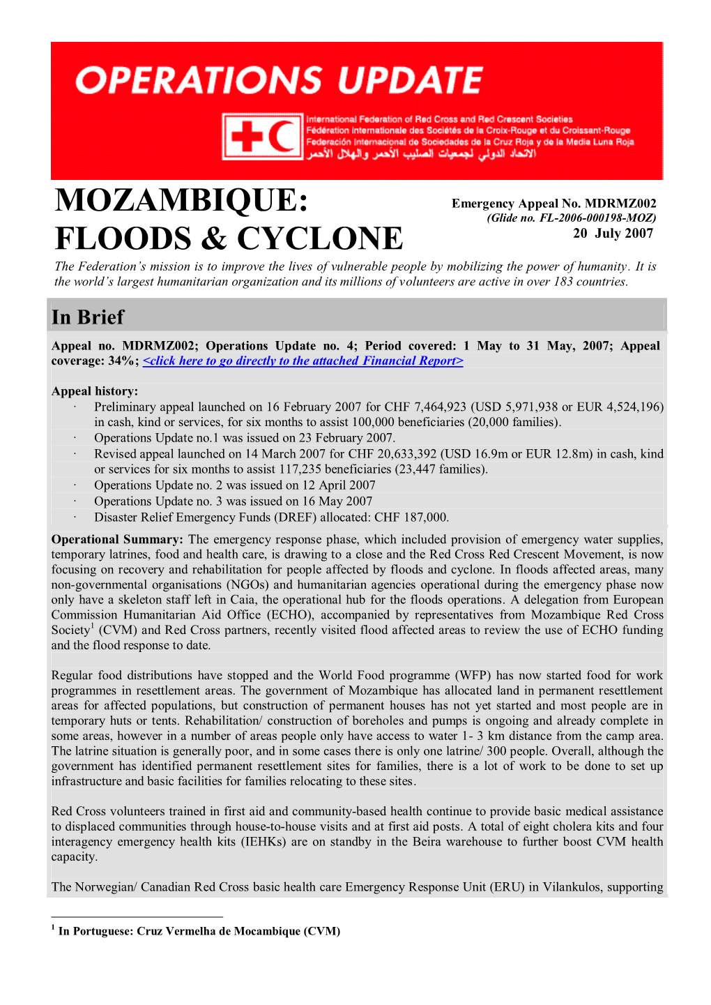 Mozambique: Floods & Cyclone