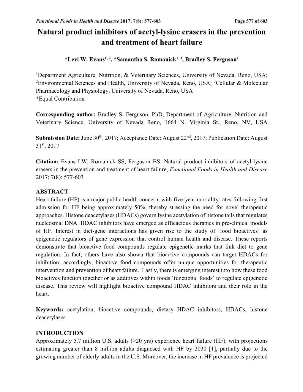 Natural Product Inhibitors of Acetyl-Lysine Erasers in the Prevention and Treatment of Heart Failure