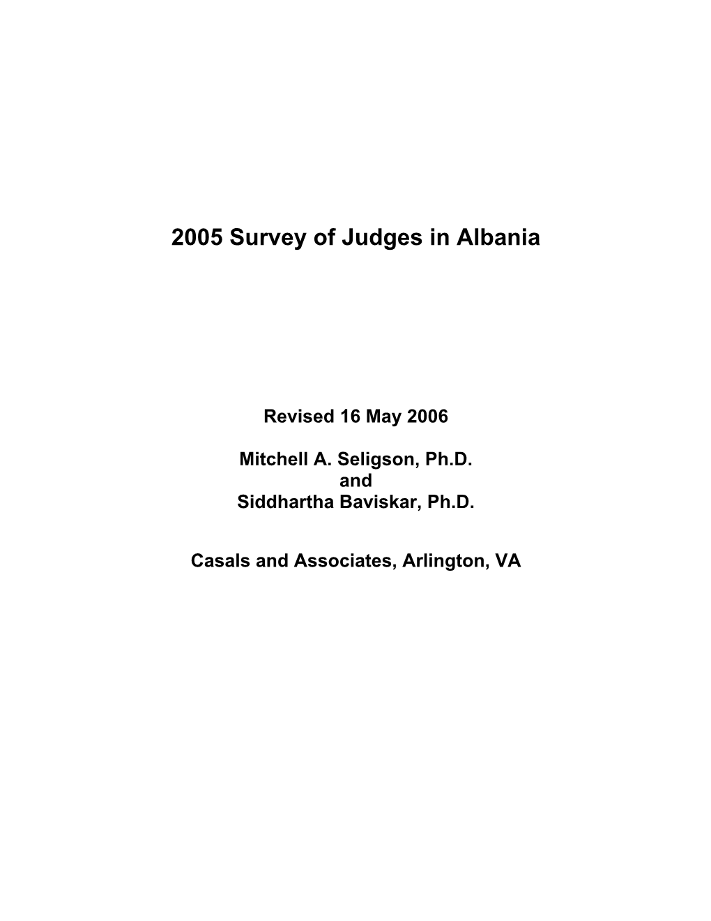 2005 Survey of Judges in Albania