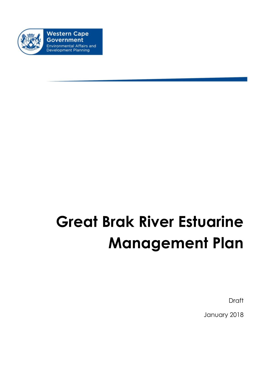 Great Brak River Estuarine Management Plan