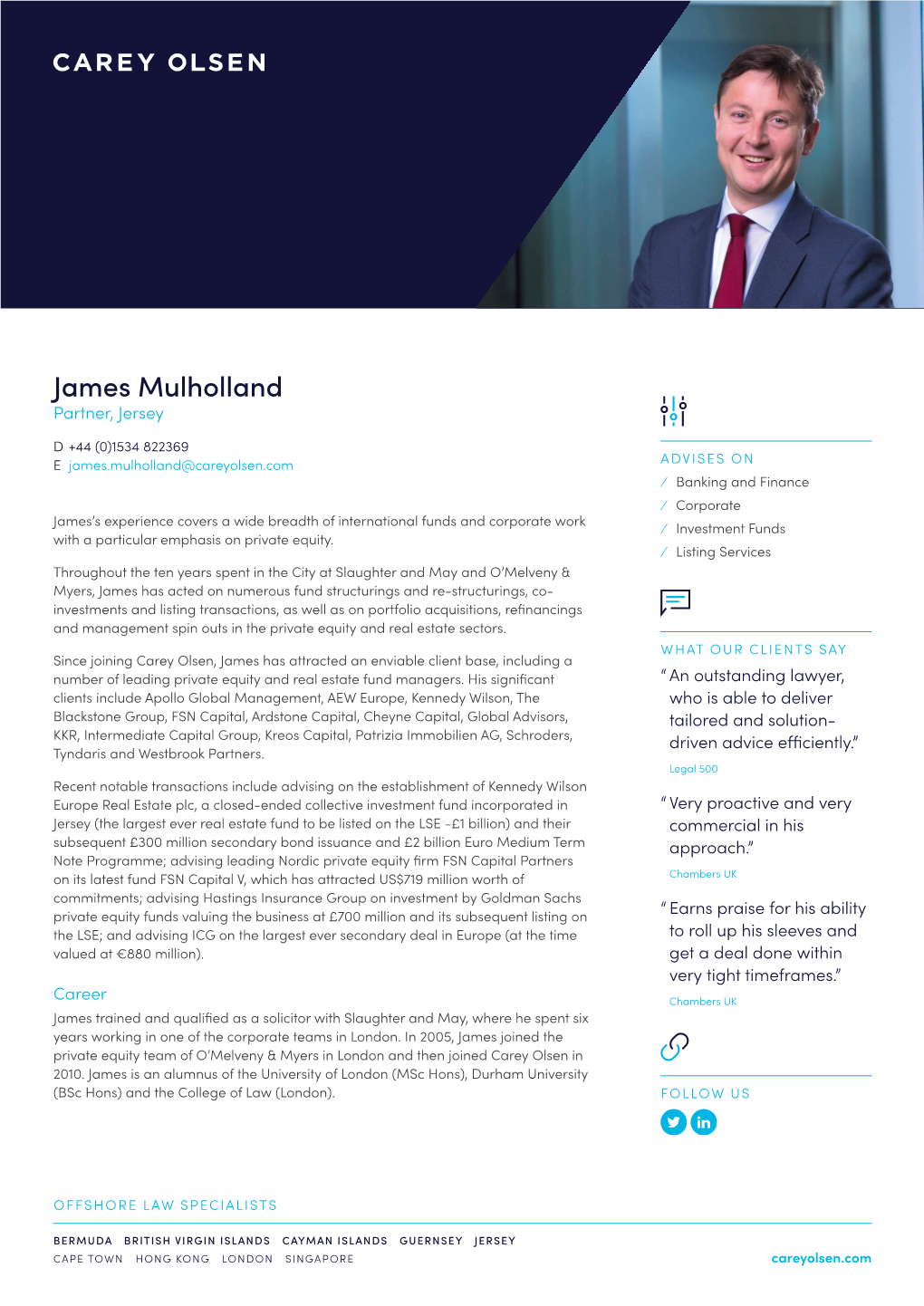 James Mulholland Partner, Jersey