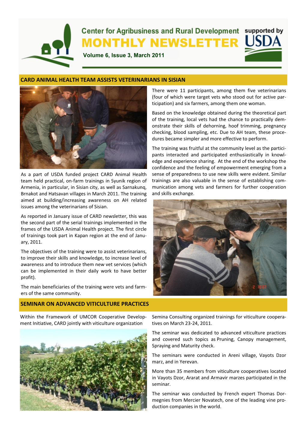 Card Animal Health Team Assists Veterinarians in Sisian Seminar on Advanced Viticulture Practices