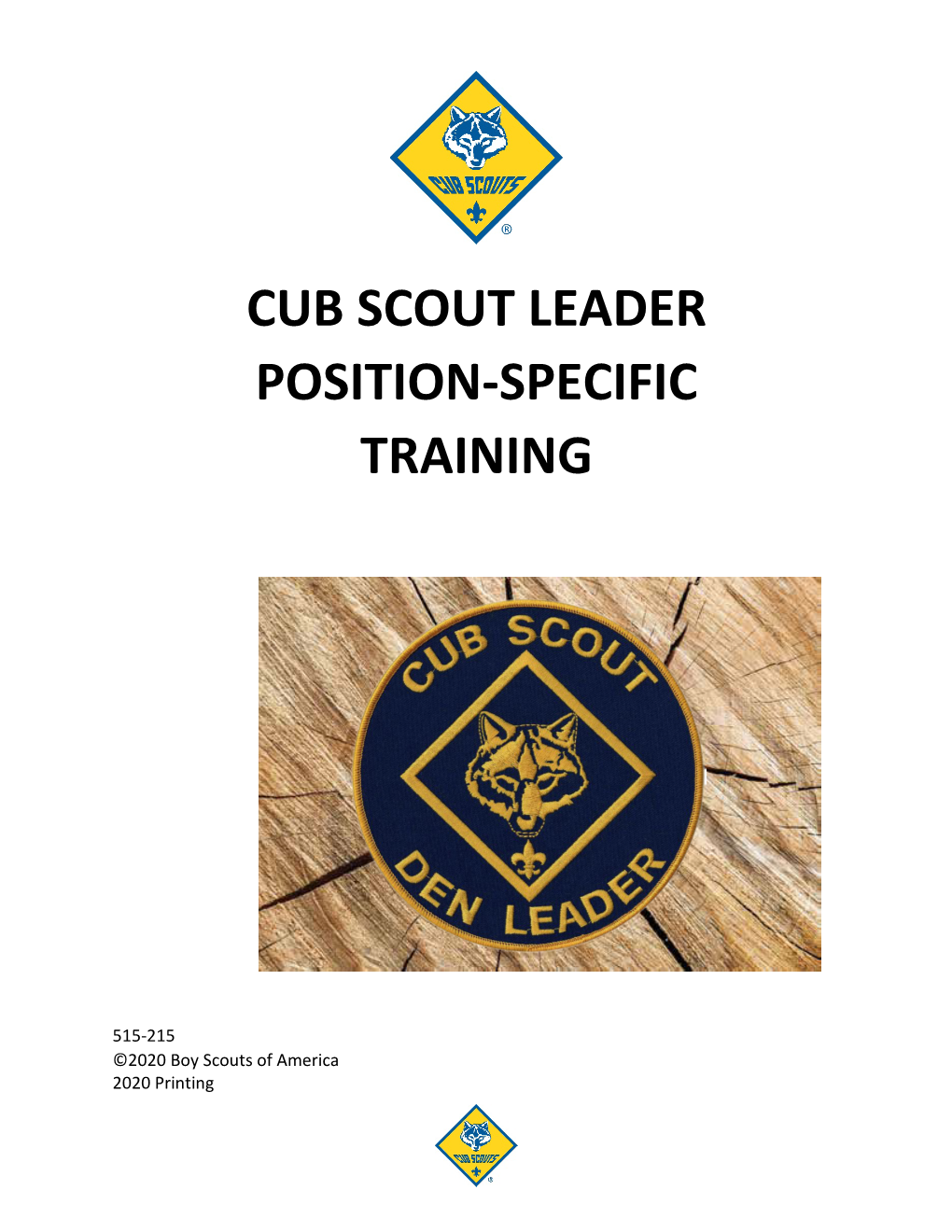 Cub Scout Leader Position-Specific Training