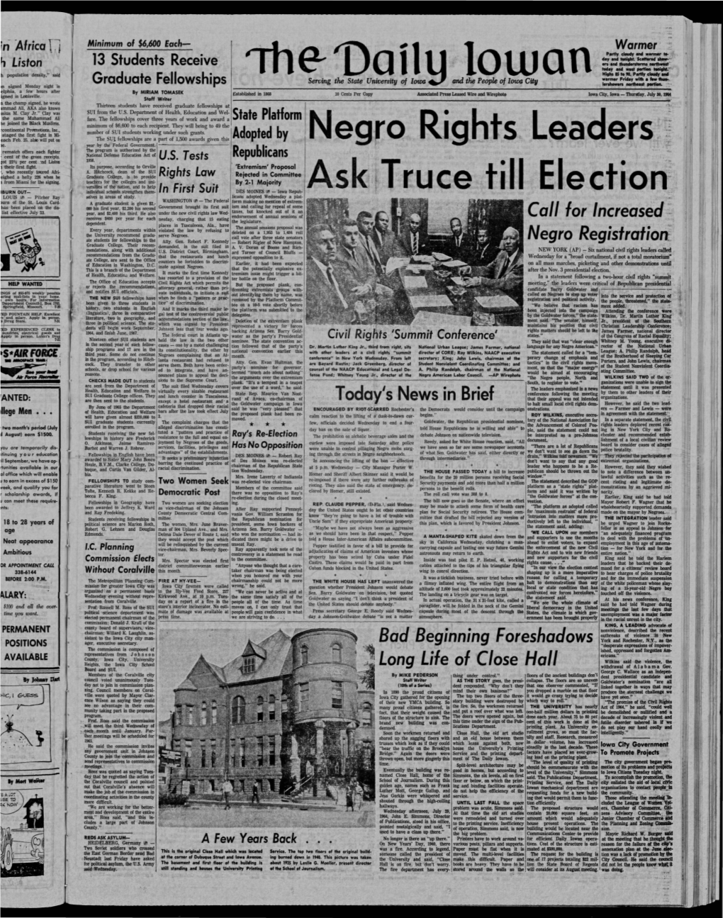 Daily Iowan (Iowa City, Iowa), 1964-07-30