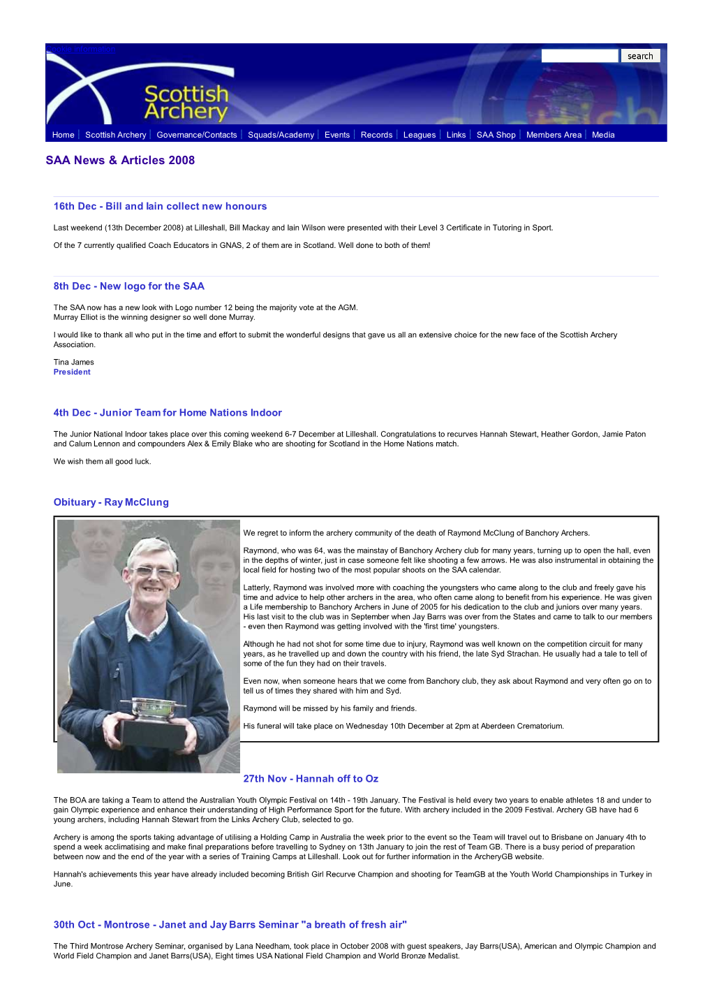 SAA News & Articles 2008