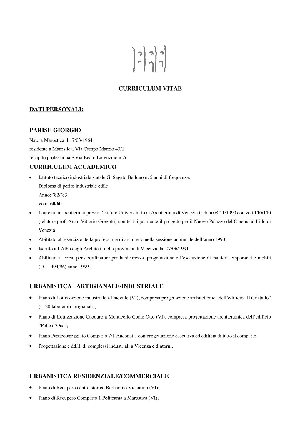 Curriculum Giorgio 2020