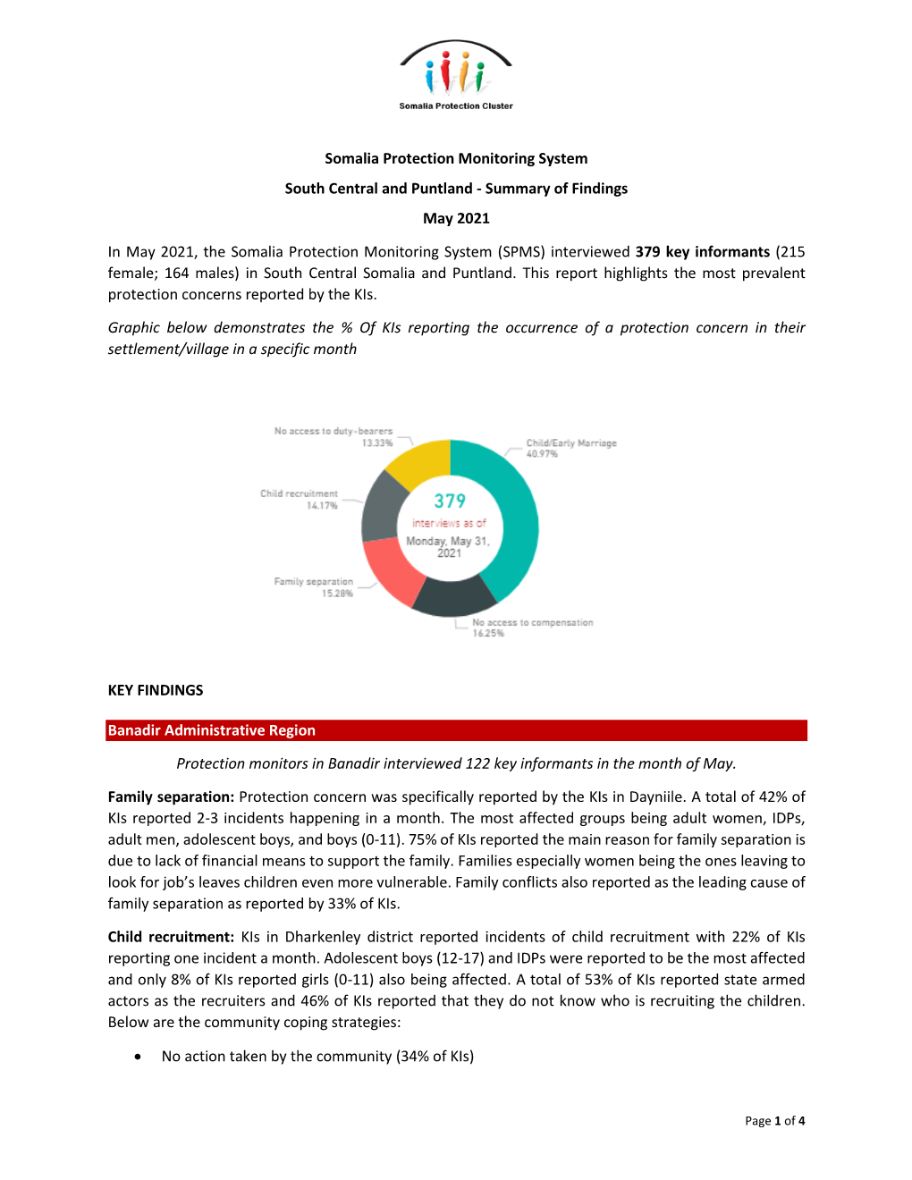 SPMS Report South Central and Puntland – May 2021