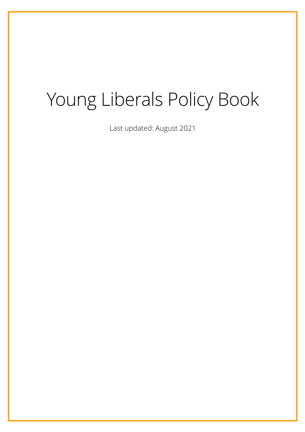 Young Liberals Policy Book