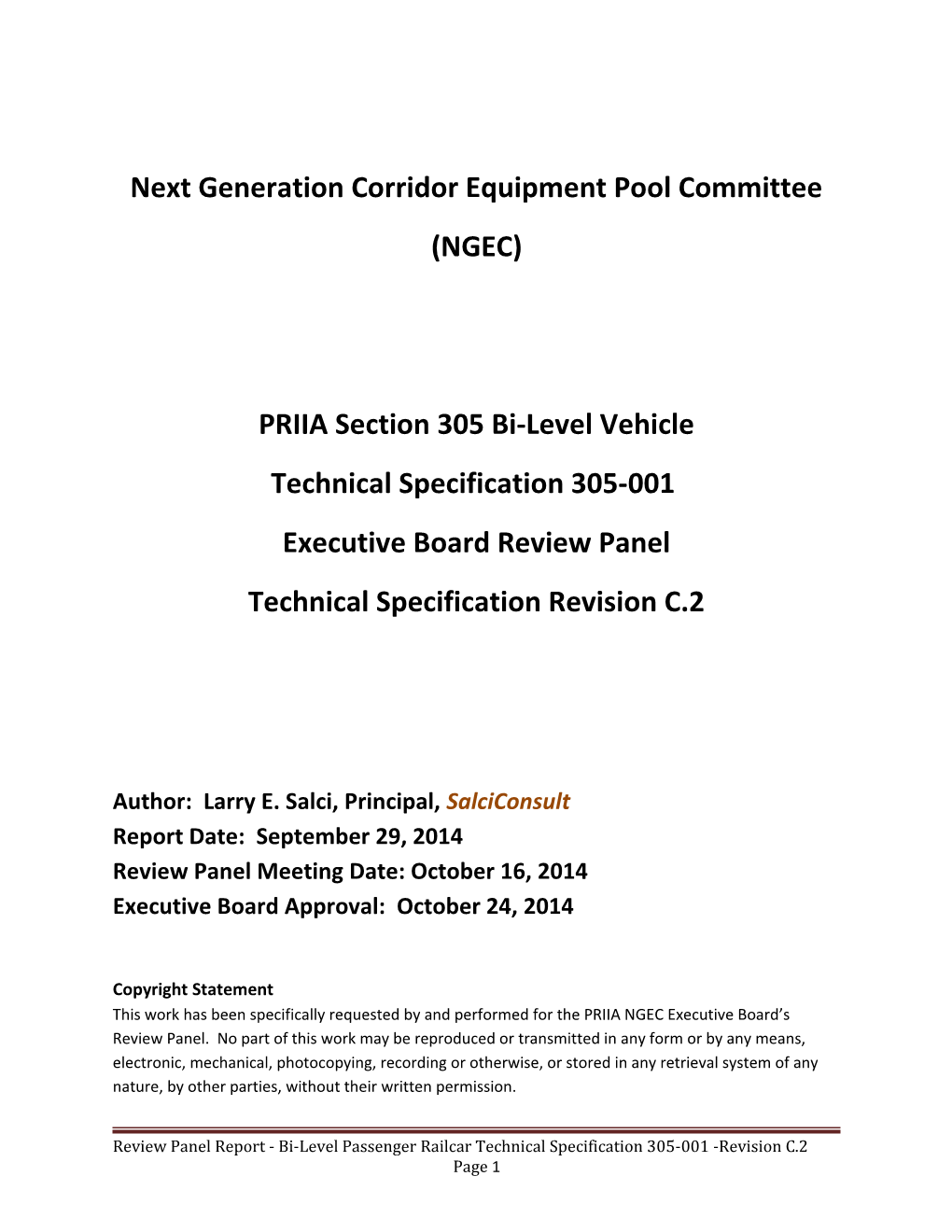 Next Generation Corridor Equipment Pool Committee