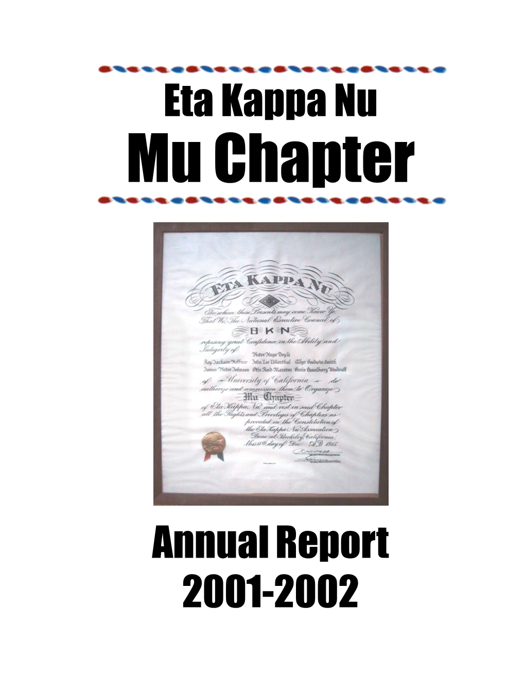 HKN Mu Chapter Annual Report, 2001-2002 Page 1 Community Service