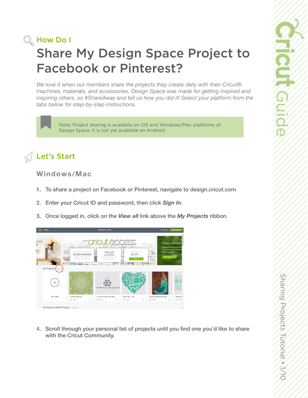Share My Design Space Project to Facebook Or Pinterest?