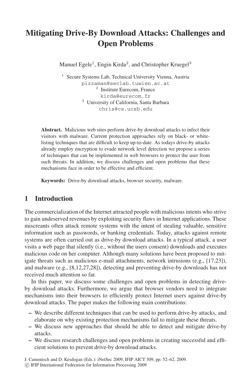 Mitigating Drive-By Download Attacks: Challenges and Open Problems