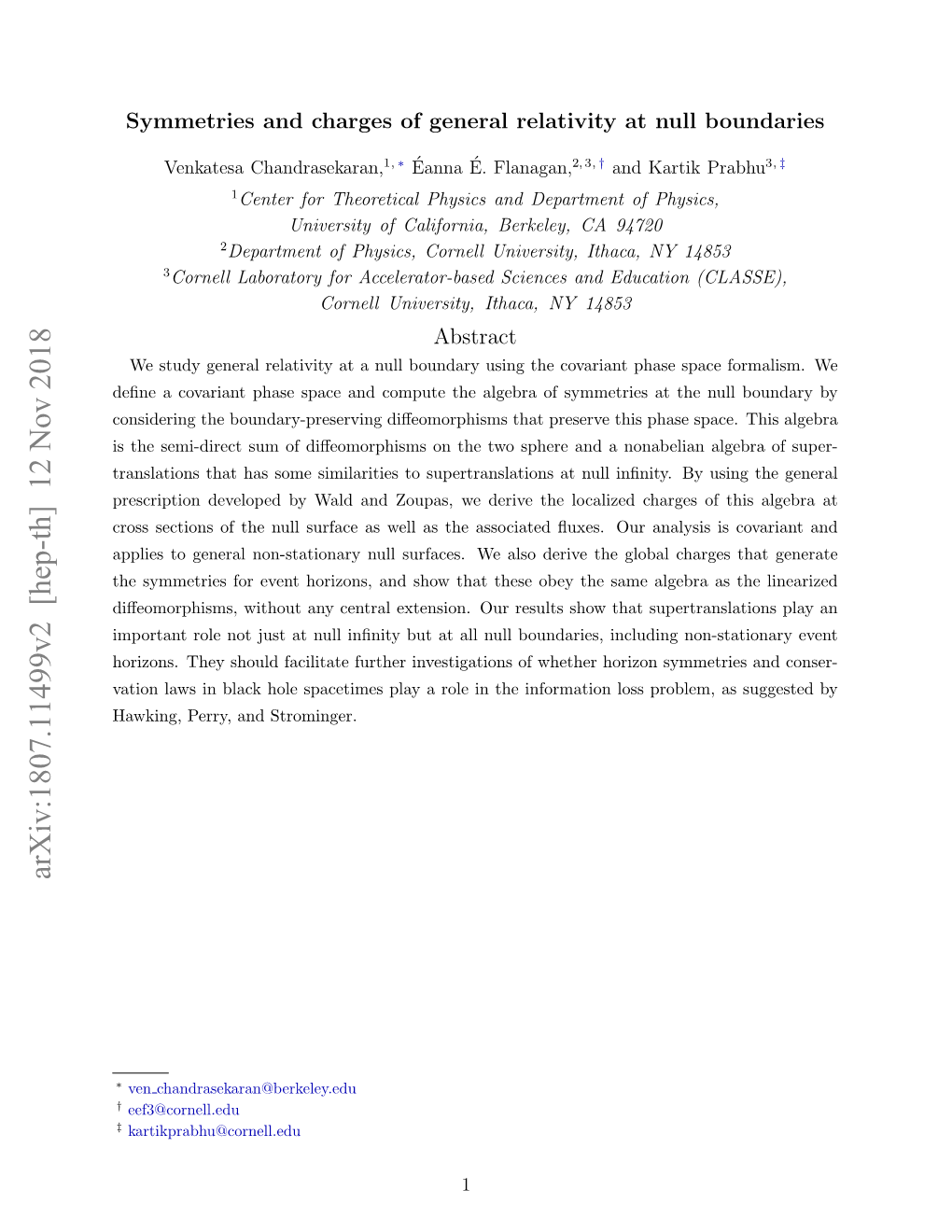 Arxiv:1807.11499V2 [Hep-Th] 12 Nov 2018