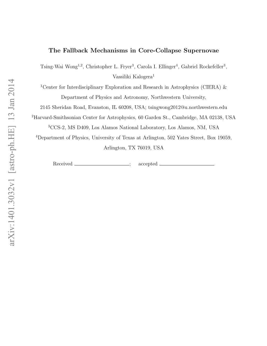 The Fallback Mechanisms in Core-Collapse Supernovae