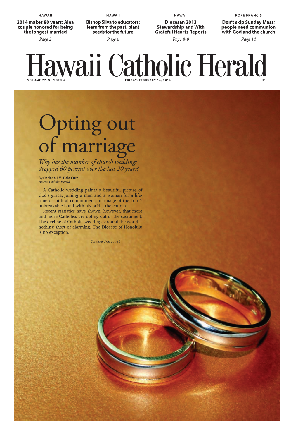Opting out of Marriage Why Has the Number of Church Weddings Dropped 60 Percent Over the Last 20 Years? by Darlene J.M