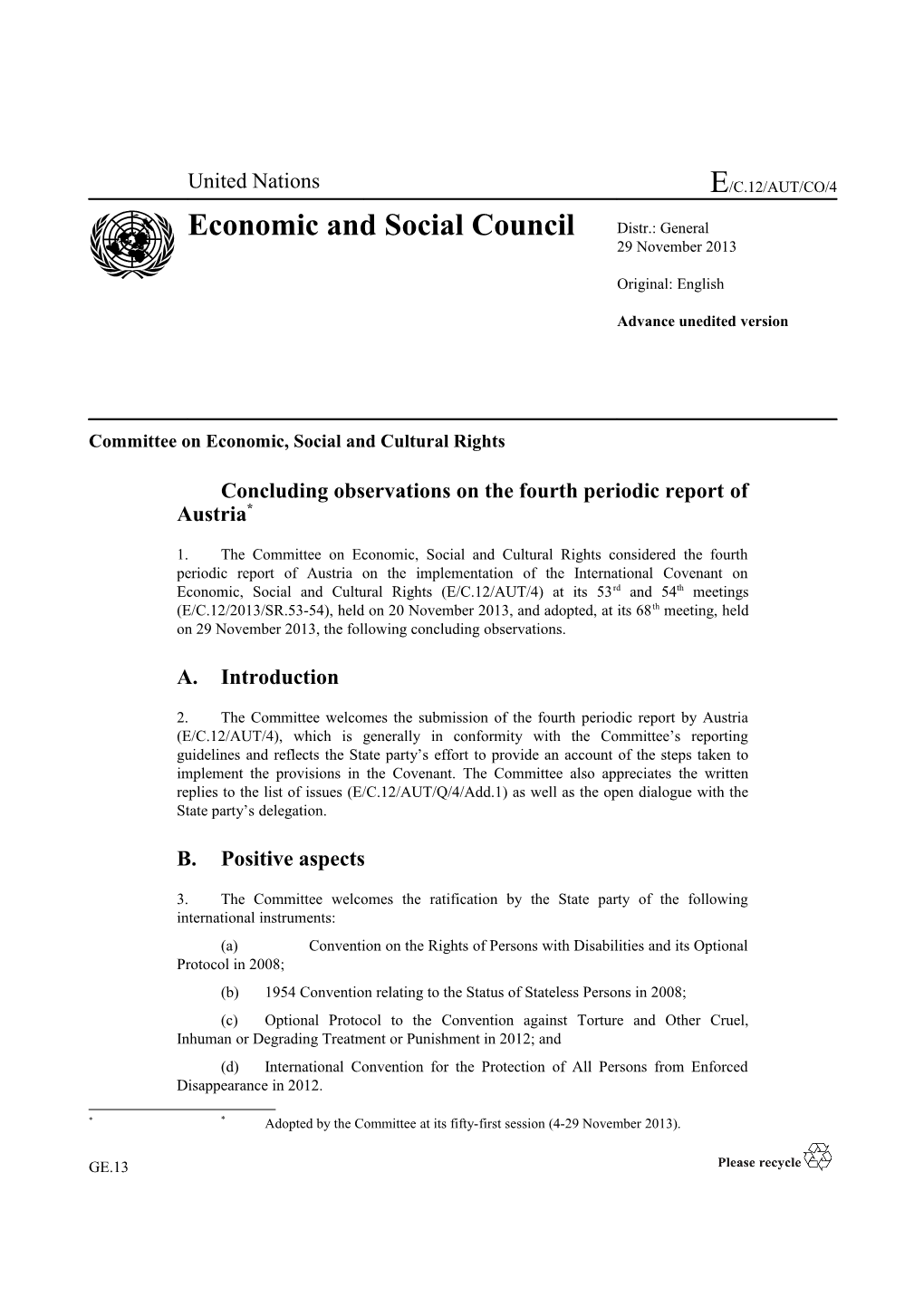 Committee on Economic, Social and Cultural Rights s4