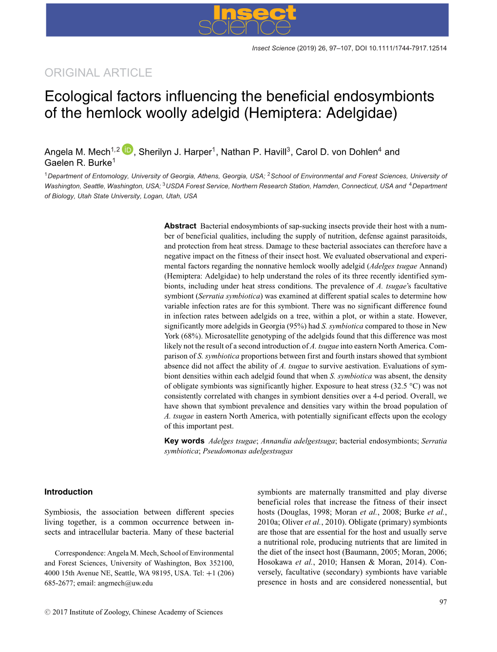 Ecological Factors Influencing the Beneficial Endosymbionts of The