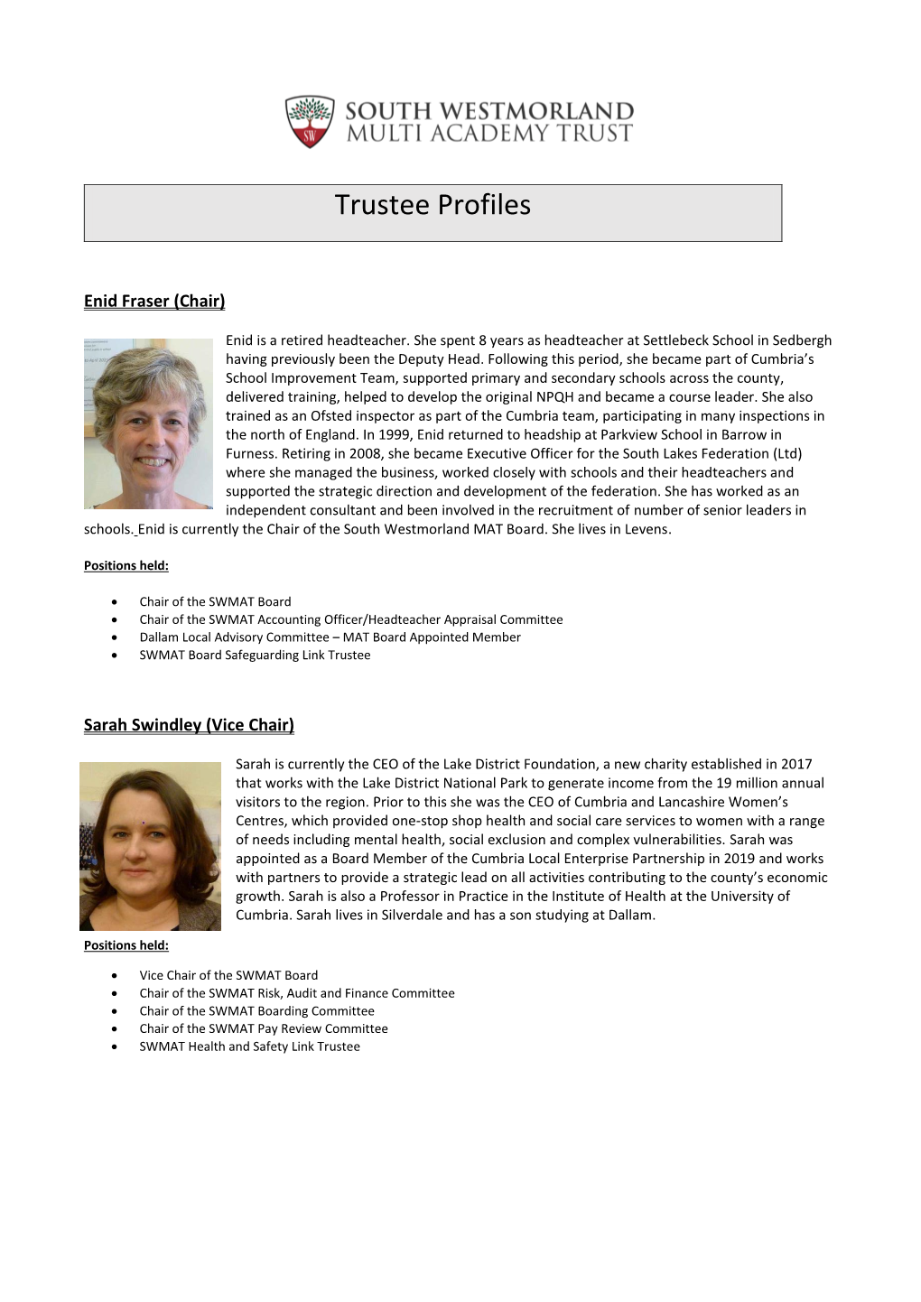 Trustee Profiles