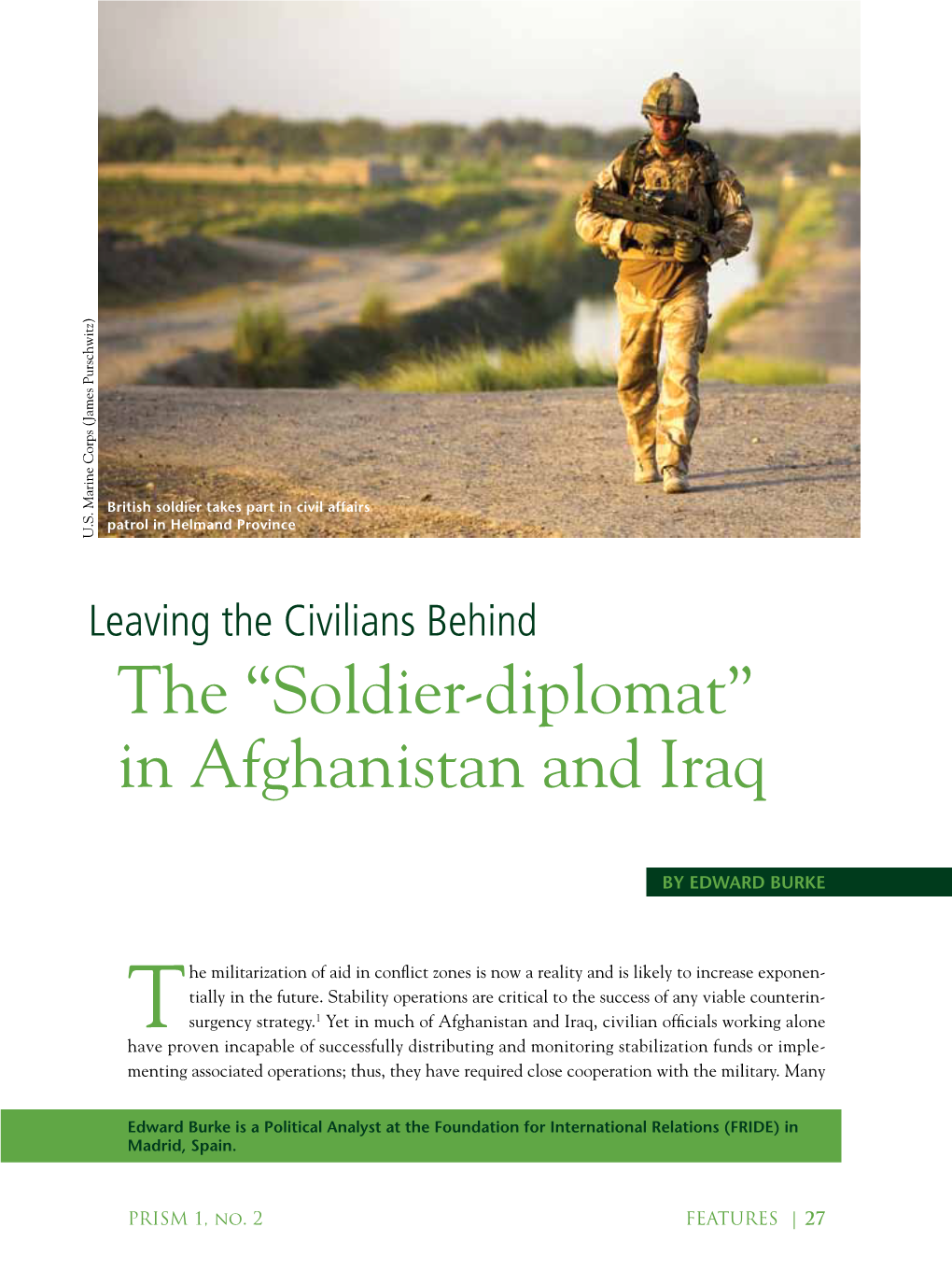 The “Soldier-Diplomat” in Afghanistan and Iraq