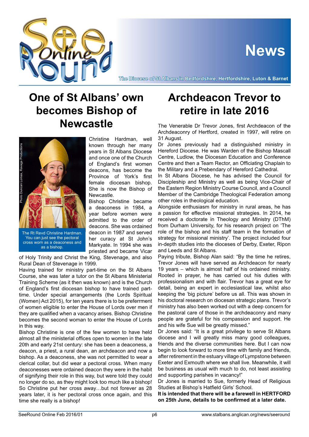 One of St Albans' Own Becomes Bishop of Newcastle Archdeacon