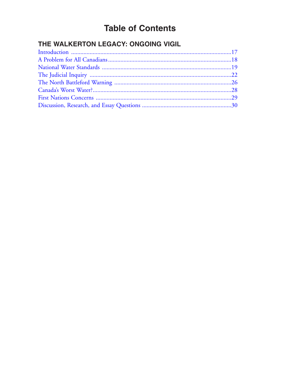 Table of Contents