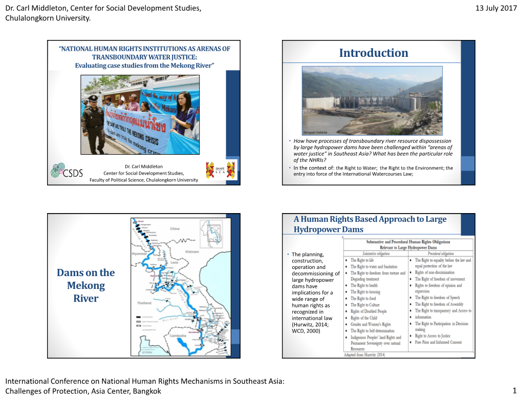 Transboundary Water and Electricity Governance in Mainland
