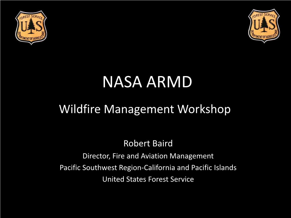 NASA ARMD Wildfire Management Workshop