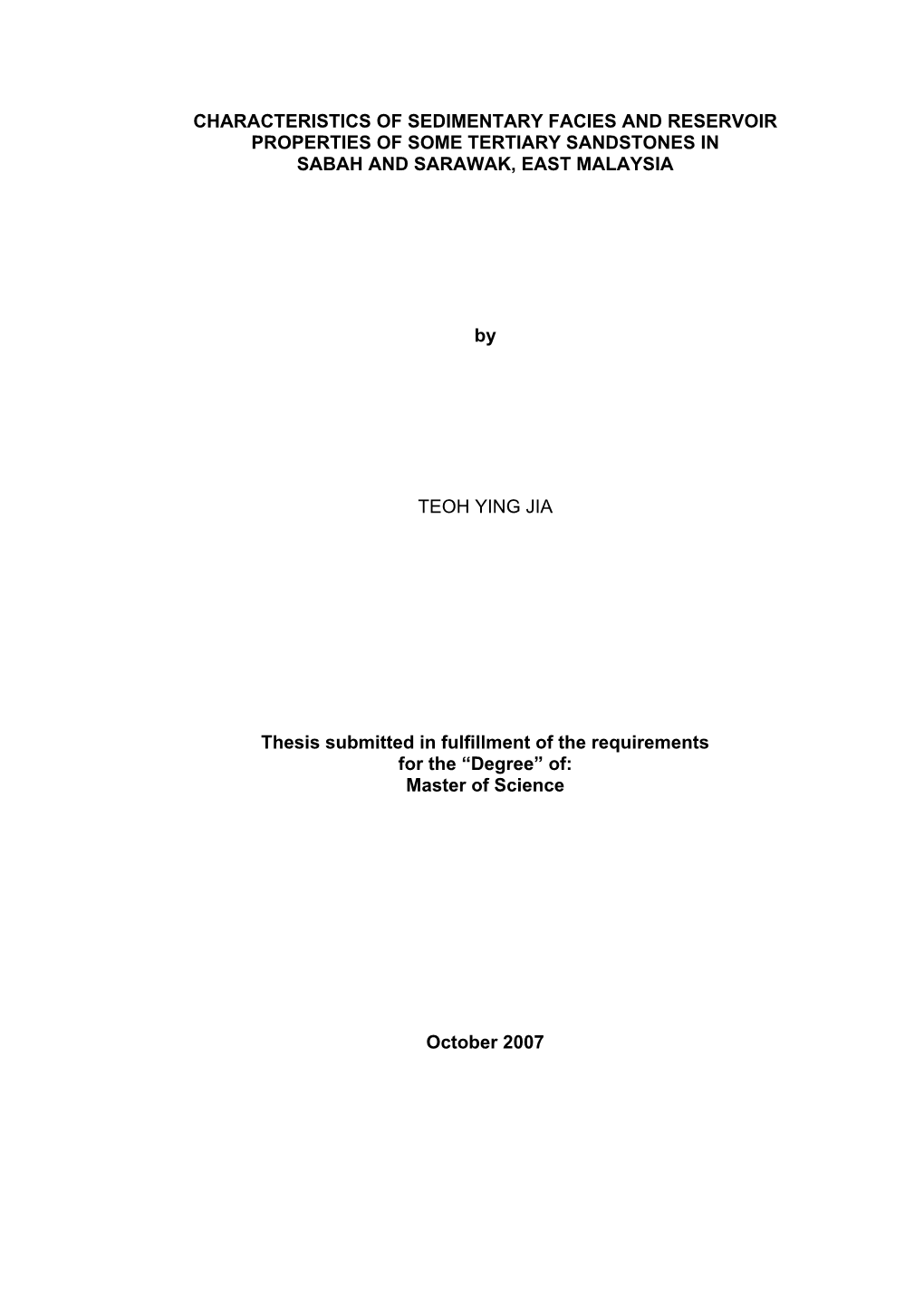 Sedimentary Facies Characteristics and Petrophysical Properties