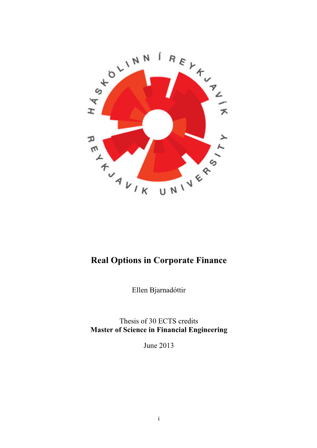 Real Options in Corporate Finance