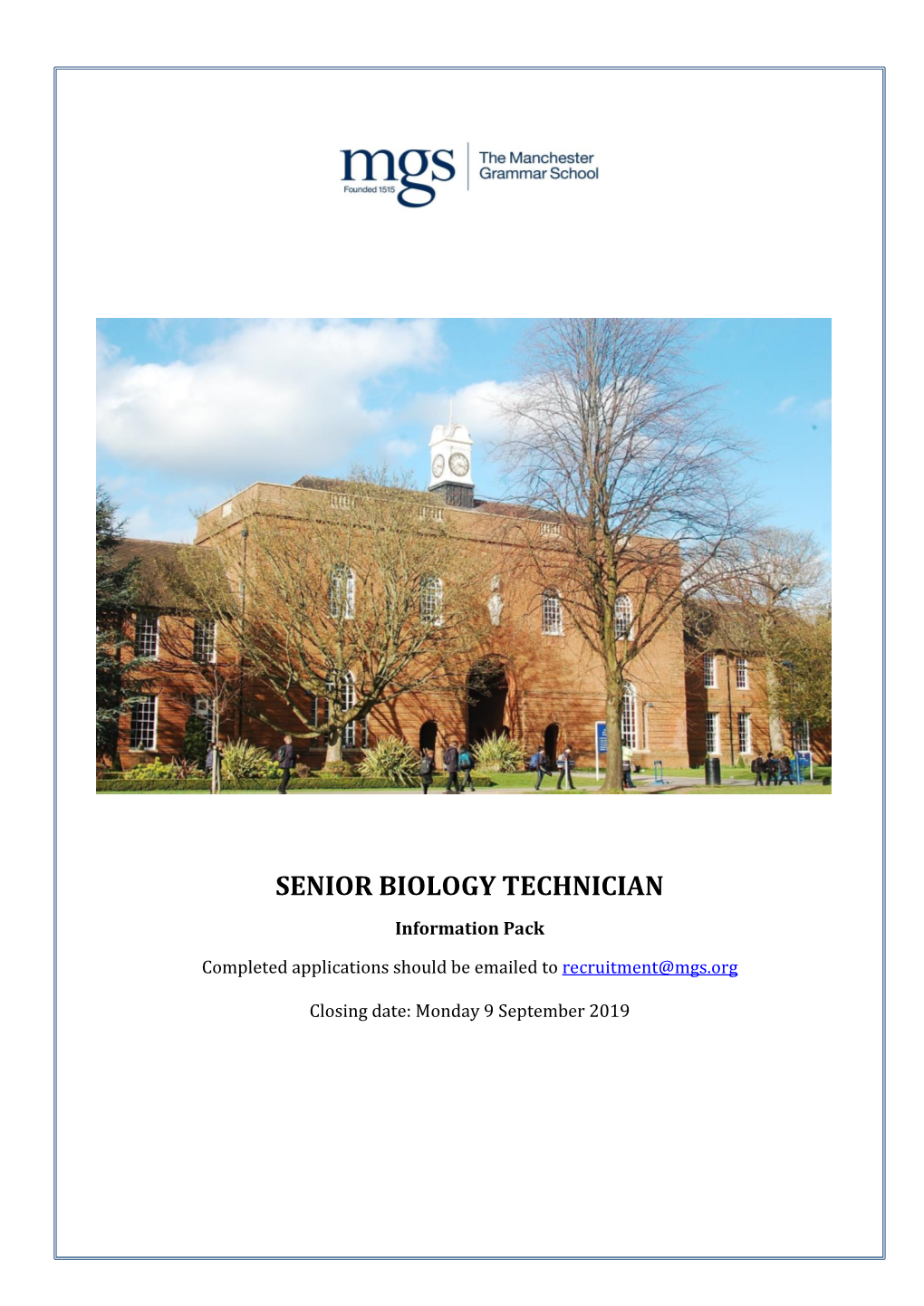 Senior Biology Technician