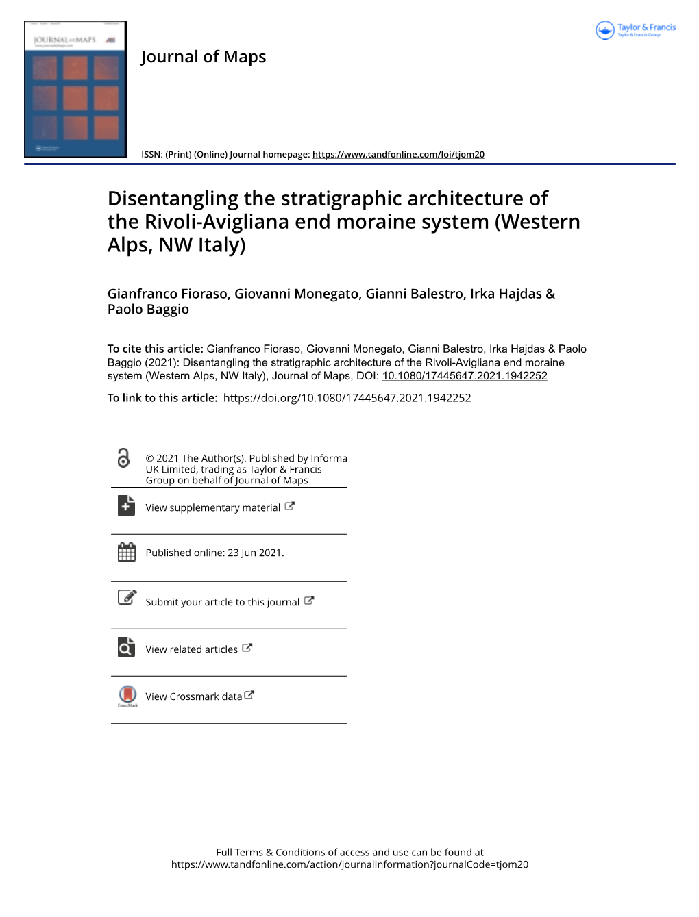 Disentangling the Stratigraphic Architecture of the Rivoli-Avigliana End Moraine System (Western Alps, NW Italy)