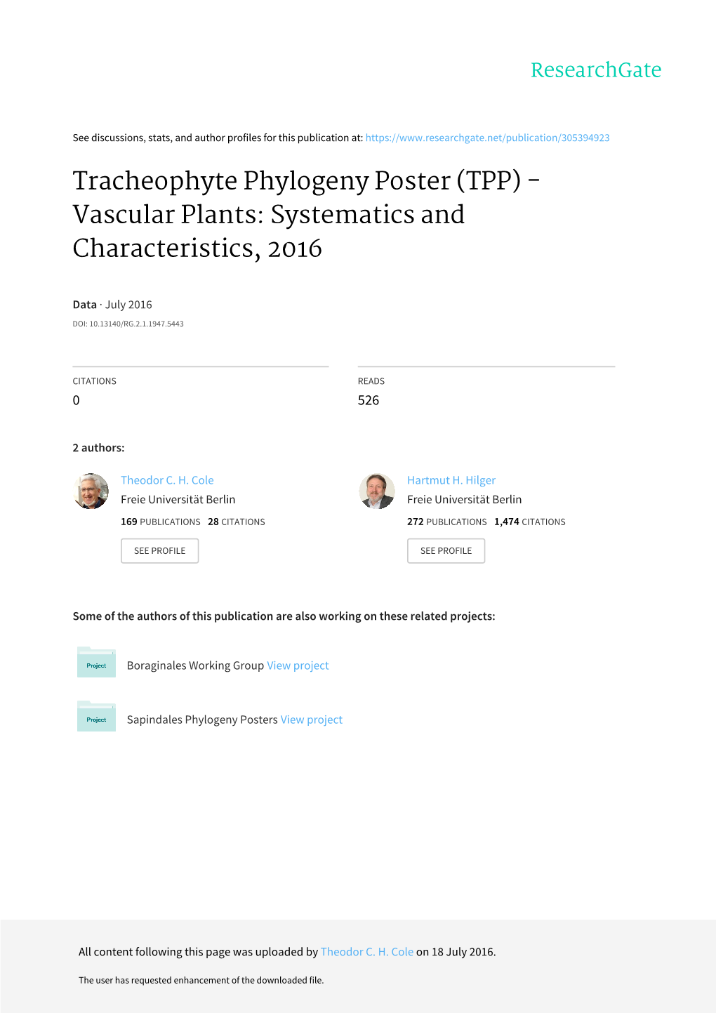 Tracheophyte Phylogeny Poster (TPP) - Vascular Plants: Systematics and Characteristics, 2016