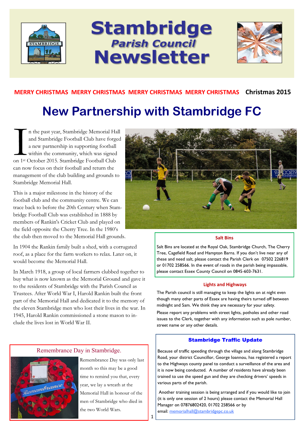 New Partnership with Stambridge FC