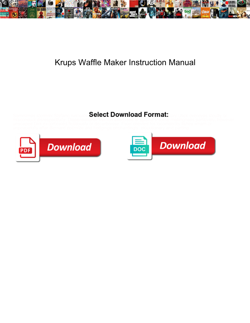 Krups Waffle Maker Instruction Manual